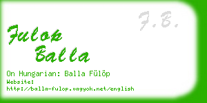 fulop balla business card